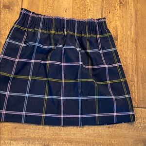 Plaid wool mini skirt